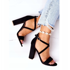 PS1 Sandálias de camurça em um bar Black Dance With Me preto 1