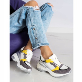 SHELOVET Tênis elegantes BRANCOS E CINZENTOS 1