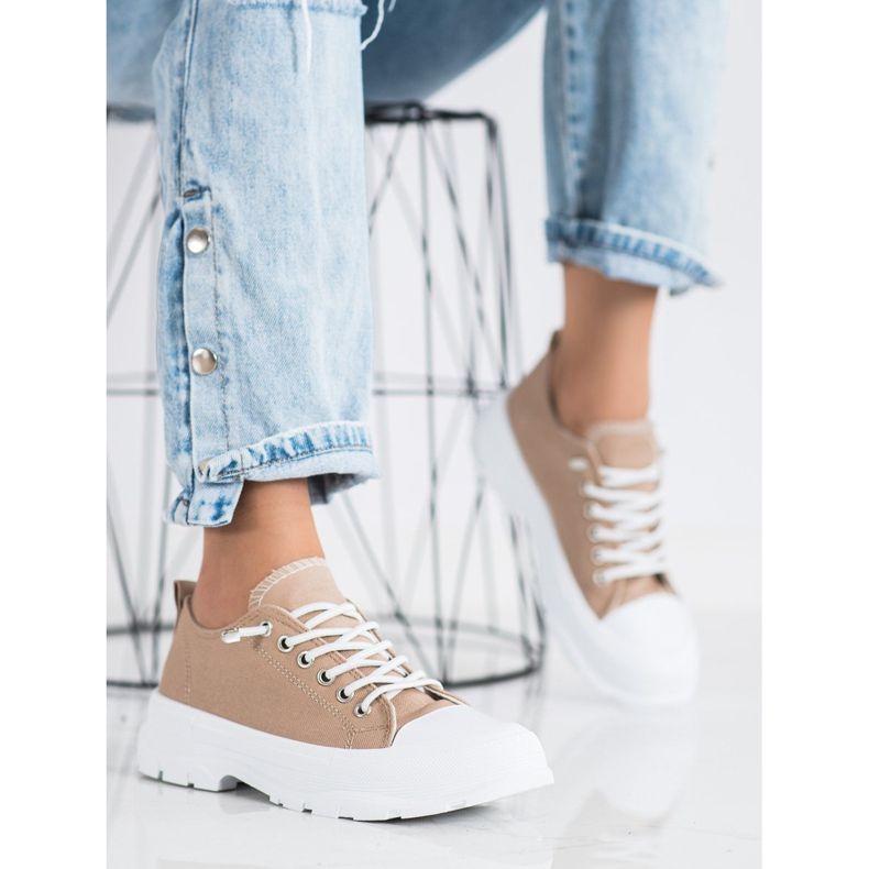 Sabatina Tênis da moda na plataforma marrom 2