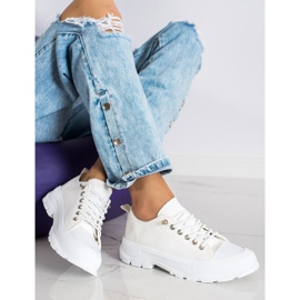 Sabatina Tênis da moda na plataforma bege 1