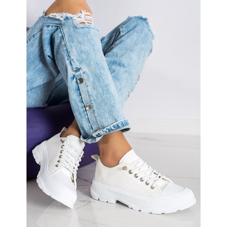 Sabatina Tênis da moda na plataforma bege 1