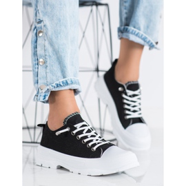 Sabatina Tênis da moda na plataforma preto 1