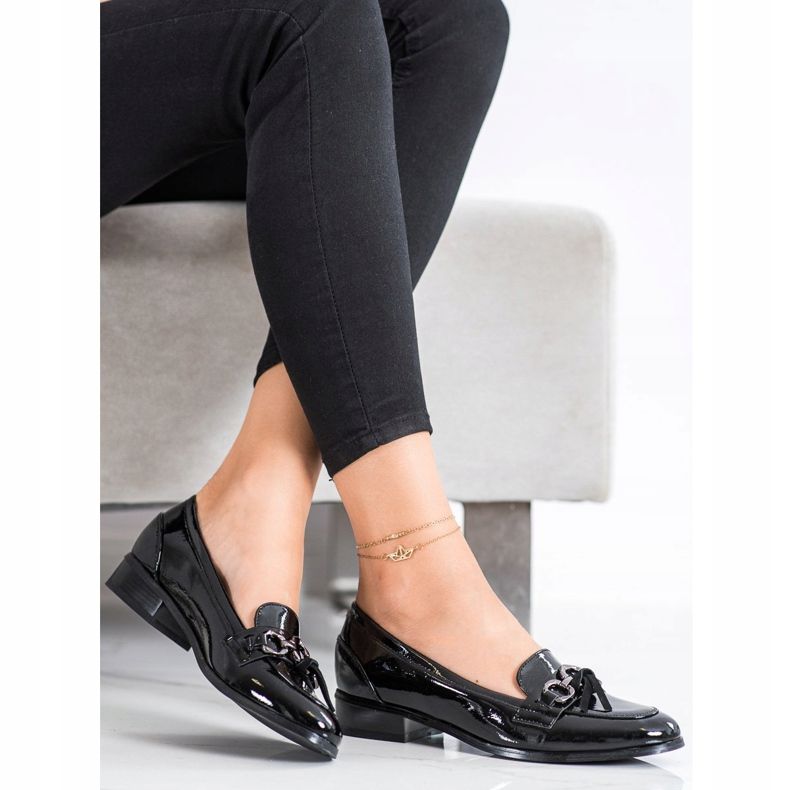 Mocassins VINCEZA de salto plano preto 1