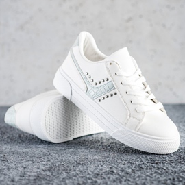 SHELOVET Sapatos amarrados com inserção azul branco 1 SHELOVET Sapatos amarrados com inserção azul branco 1