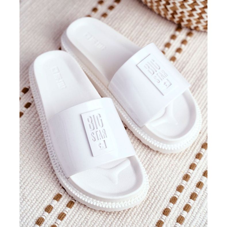 Chinelos femininos Big Star com plataforma branco FF274812 4