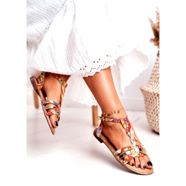 PS1 Sandálias Femininas Elegant Orange Oriental Brooke laranja multicolorido dourado 4