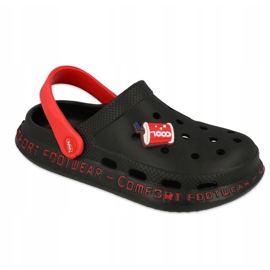 Chinelos de espuma infantil Befado - pretos 159Y103 vermelho 1