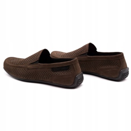 Polbut Mocassins de couro masculino 2105P marrom escuro castanho 6