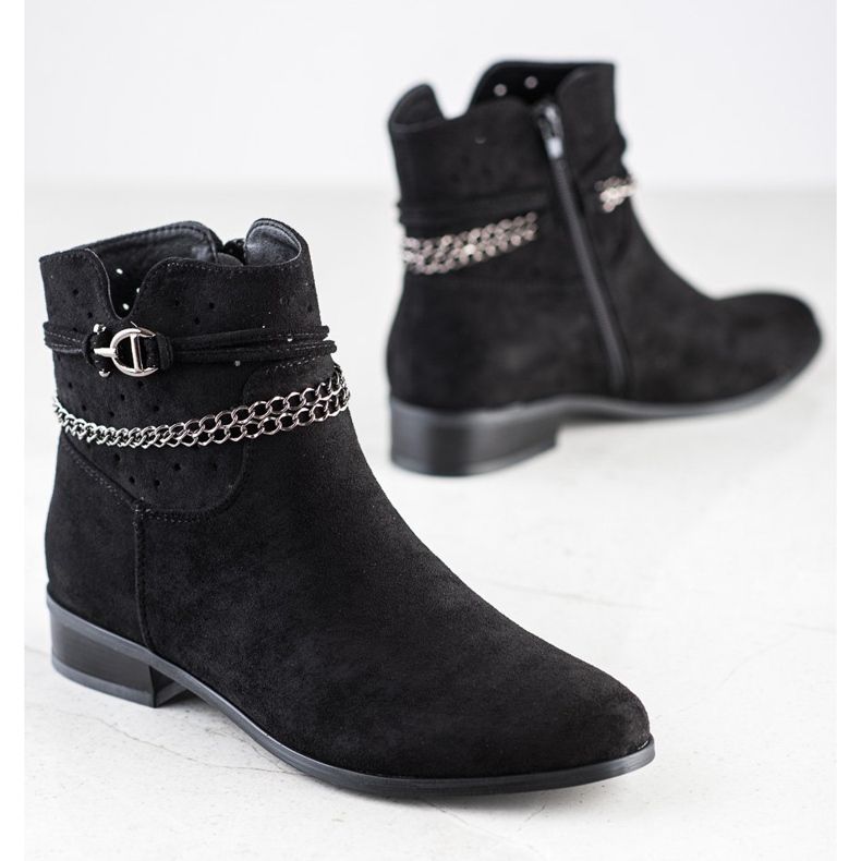 Botas com corrente decorativa VINCEZA preto 1