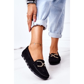 PS1 Mocassins pretos de camurça para mulheres no centro da cidade 2