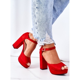 PW1 Sandálias de camurça em uma barra Silvia vermelha vermelho 1