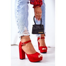 PW1 Sandálias de camurça em uma barra Silvia vermelha vermelho 2