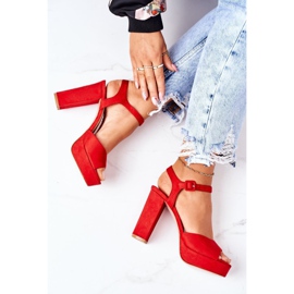 PW1 Sandálias de camurça em barra de camília vermelha vermelho 1