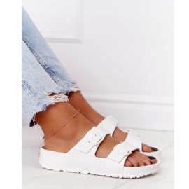 NEWS Chinelos femininos de borracha brancos Stacy 1