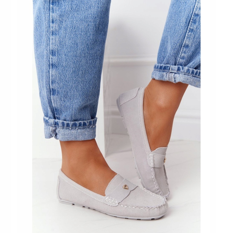 S.Barski Mocassim de camurça feminino S. Barski cinza 4