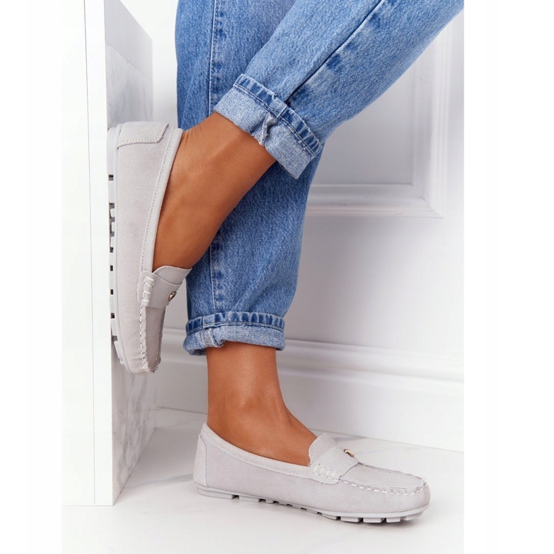 S.Barski Mocassim de camurça feminino S. Barski cinza 3