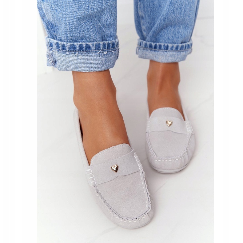 S.Barski Mocassim de camurça feminino S. Barski cinza 1