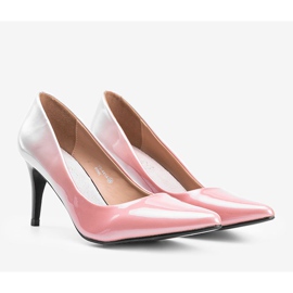 Sapatos de ouro rosa com salto agulha Kaqia dourado 1