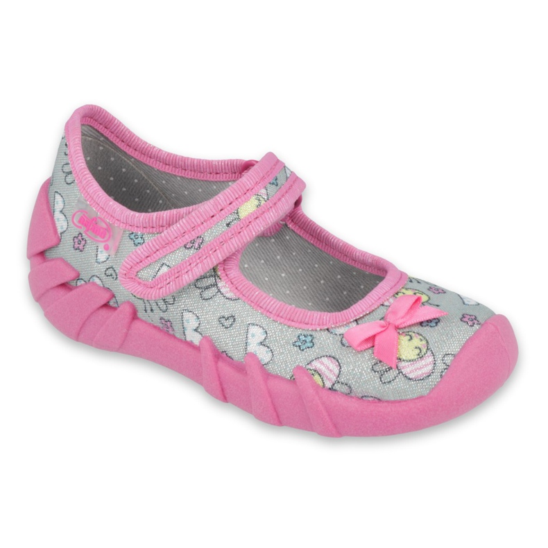 Flippers infantis de Befado 109p218 rosa com um arco 1 Flippers infantis de Befado 109p218 rosa com um arco 1