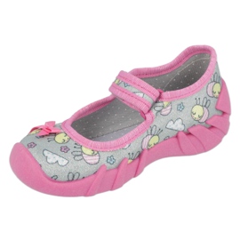 Flippers infantis de Befado 109p218 rosa com um arco 3 Flippers infantis de Befado 109p218 rosa com um arco 3