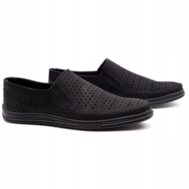 Polbut Sapatos perfurados masculinos 2107P pretos 2