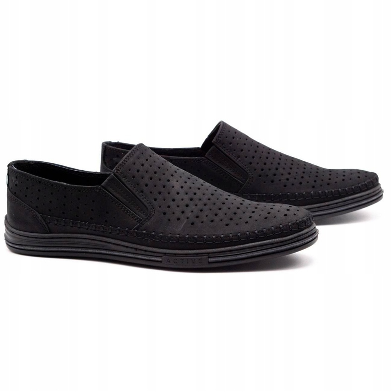 Polbut Sapatos perfurados masculinos 2107P pretos 2