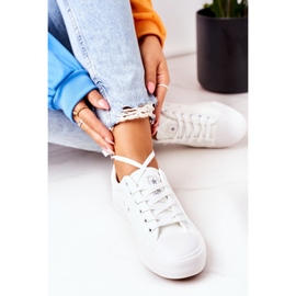 NEWS Tênis feminino de couro branco Mega 1