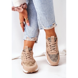 NEWS Calçados Esportivos Tênis Bege e Dourado Aruba marrom 2