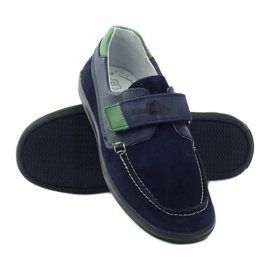Sapatos masculinos de couro com velcro RenBut 4249, azul marinho 3