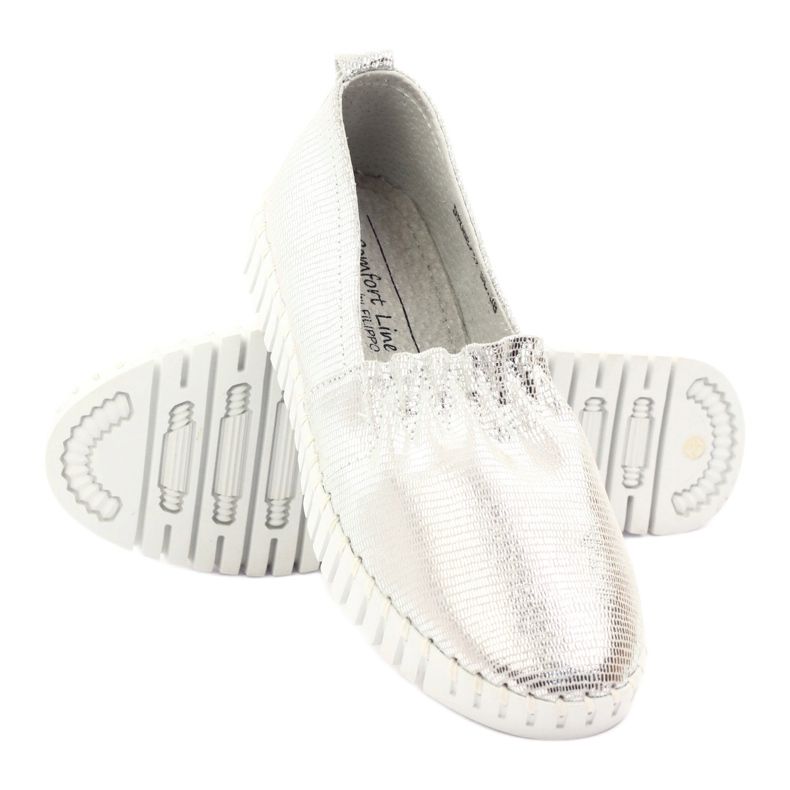 Sapatos femininos Filippo DP068 prata cinza 3