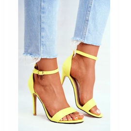 PS1 Sandálias femininas com salto alto Eco-camurça amarelo Liberty 1