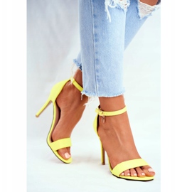 PS1 Sandálias femininas com salto alto Eco-camurça amarelo Liberty 5