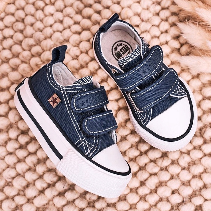 Tênis infantis com velcro Big Star HH374097 azul marinho 3