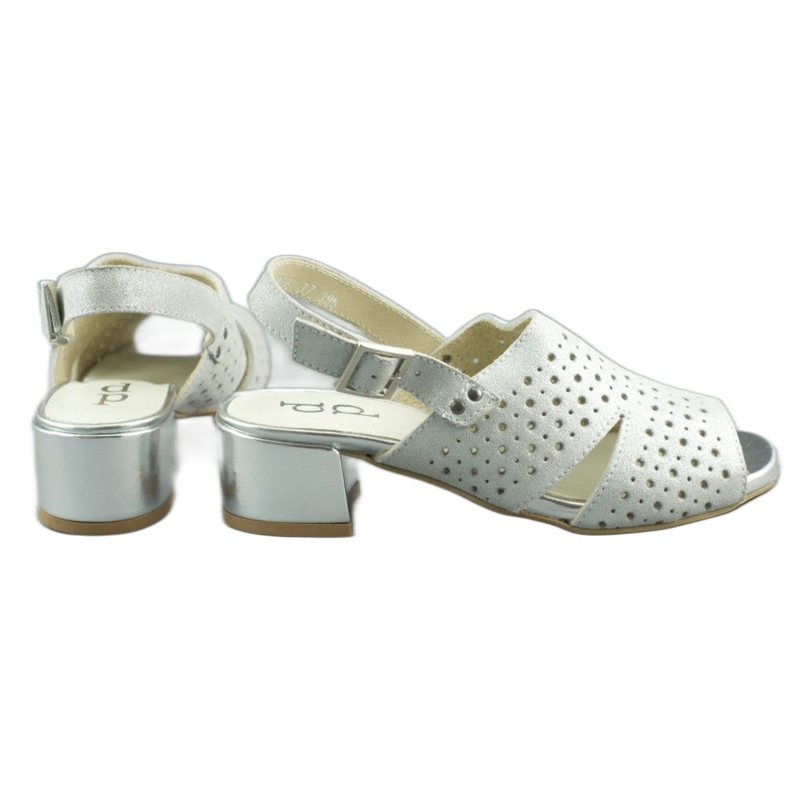 Dolce Pietro Sandálias femininas de salto alto 2084 prata 3