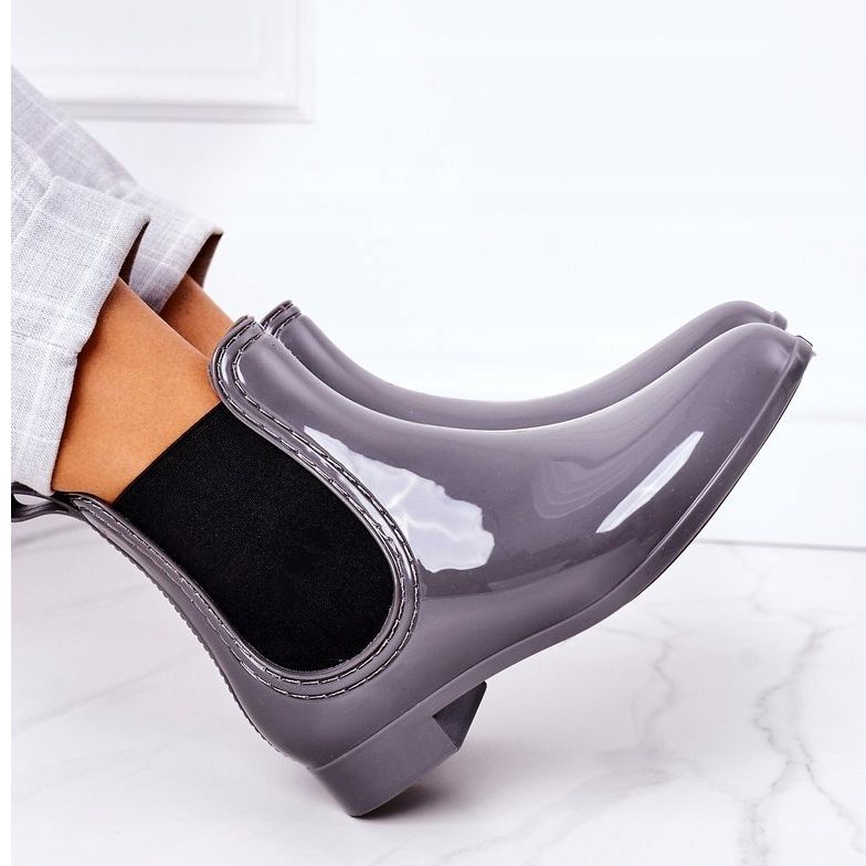 Botas Jodhpur com guarda-chuva cinza brilhante 3