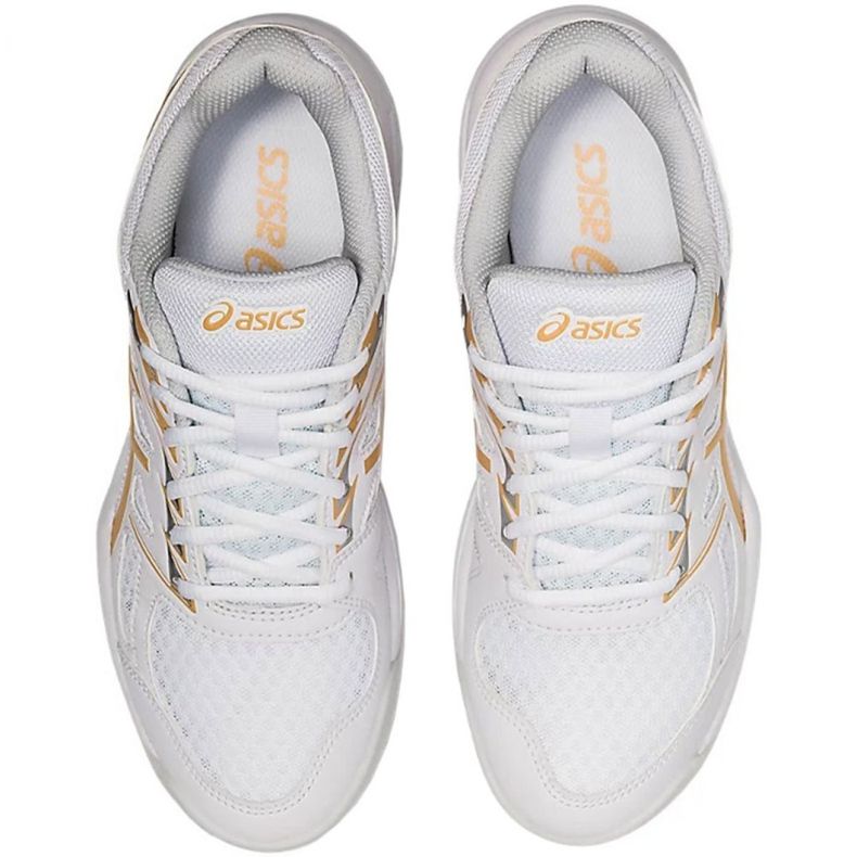 Tênis Asics Upcourt 4 W 1072A055 103 voleibol ouro branco branco 1