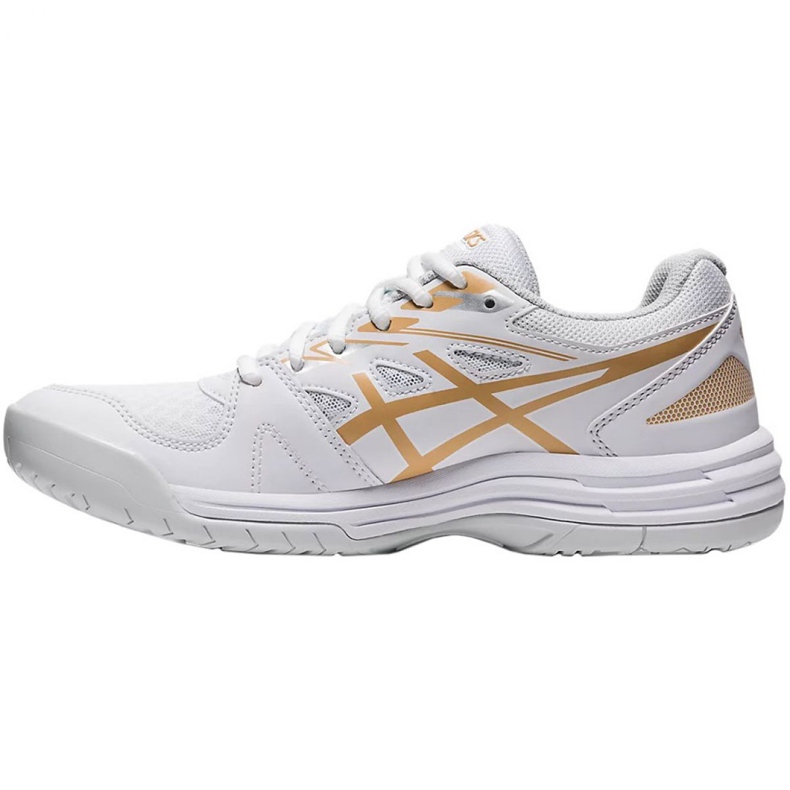 Tênis Asics Upcourt 4 W 1072A055 103 voleibol ouro branco branco 2