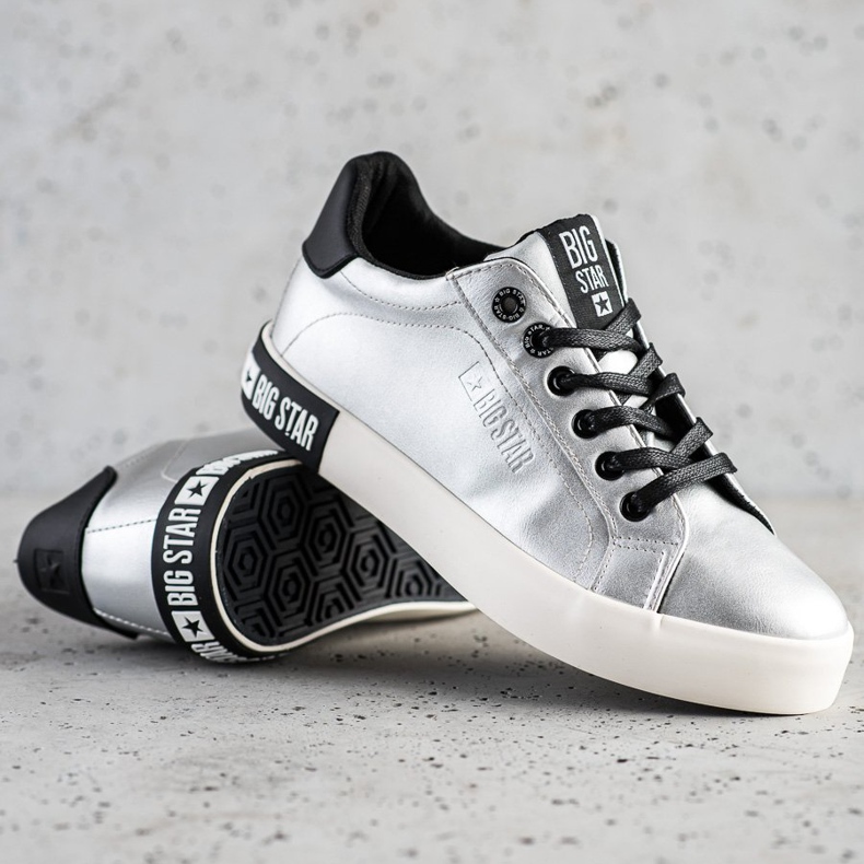 Tênis feminino Big Star II274034 prata 1