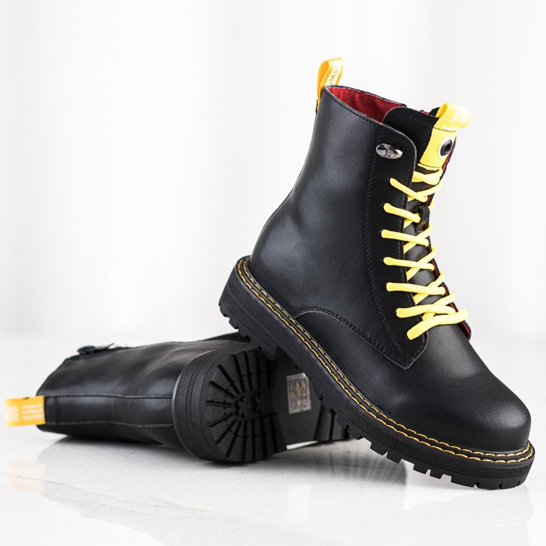 ARTIKER Trappers de couro preto 1