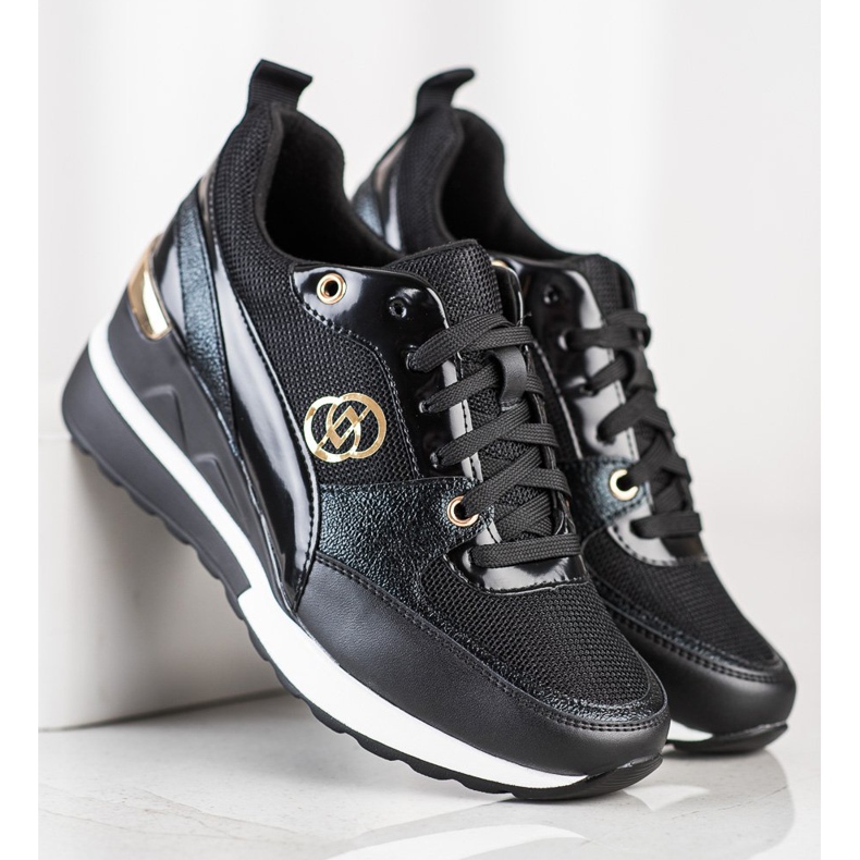 Evento Tênis de cunha da moda preto 1