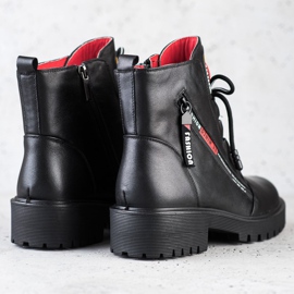 ARTIKER Trabalhadores de couro com zíper decorativo preto 1