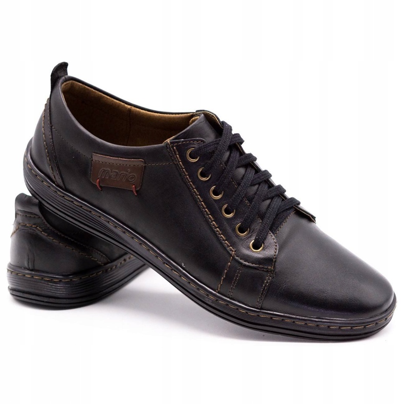 Olivier Sapatos de couro masculino 695 MP pretos 3