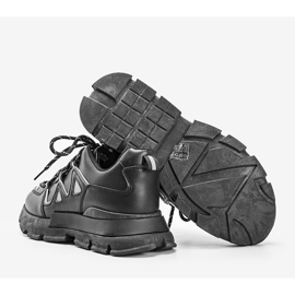 Tênis preto com inserções reflexivas Filua 1