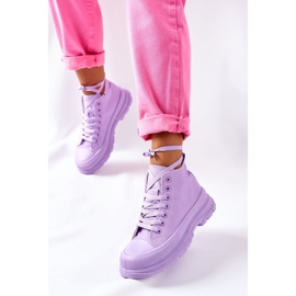 FJ1 Tênis de cano alto em trissy violeta de sola grande roxo 1