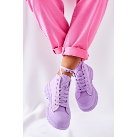 FJ1 Tênis de cano alto em trissy violeta de sola grande roxo 2