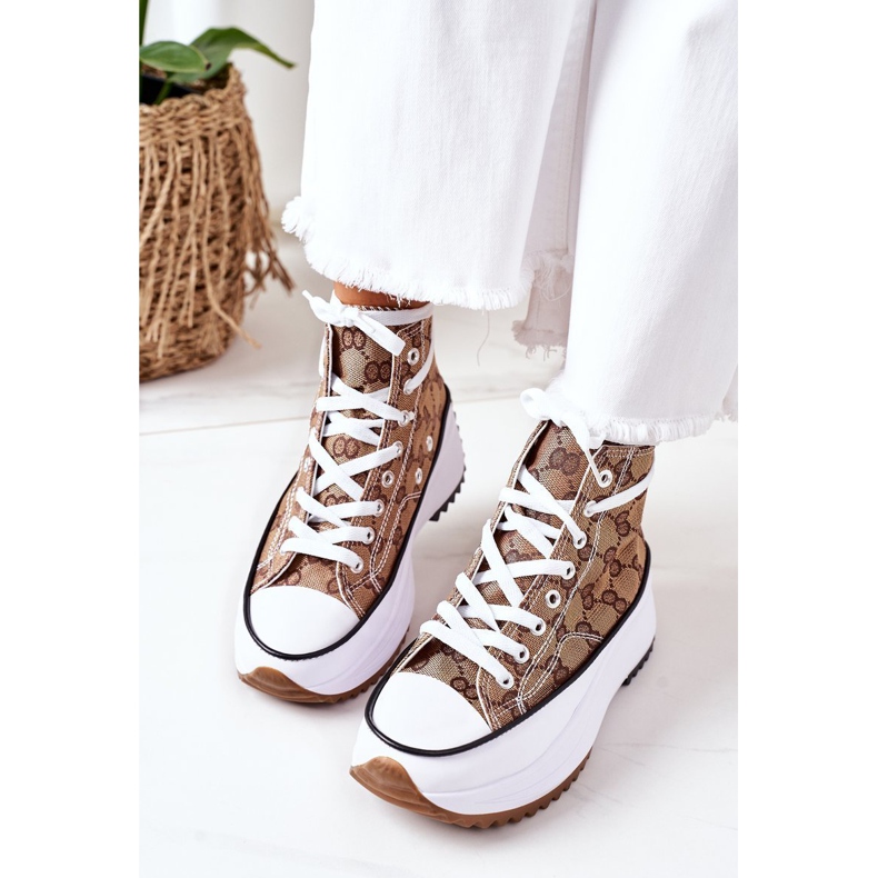 FJ1 Tênis registrados na plataforma Electric Love Brown branco marrom 1