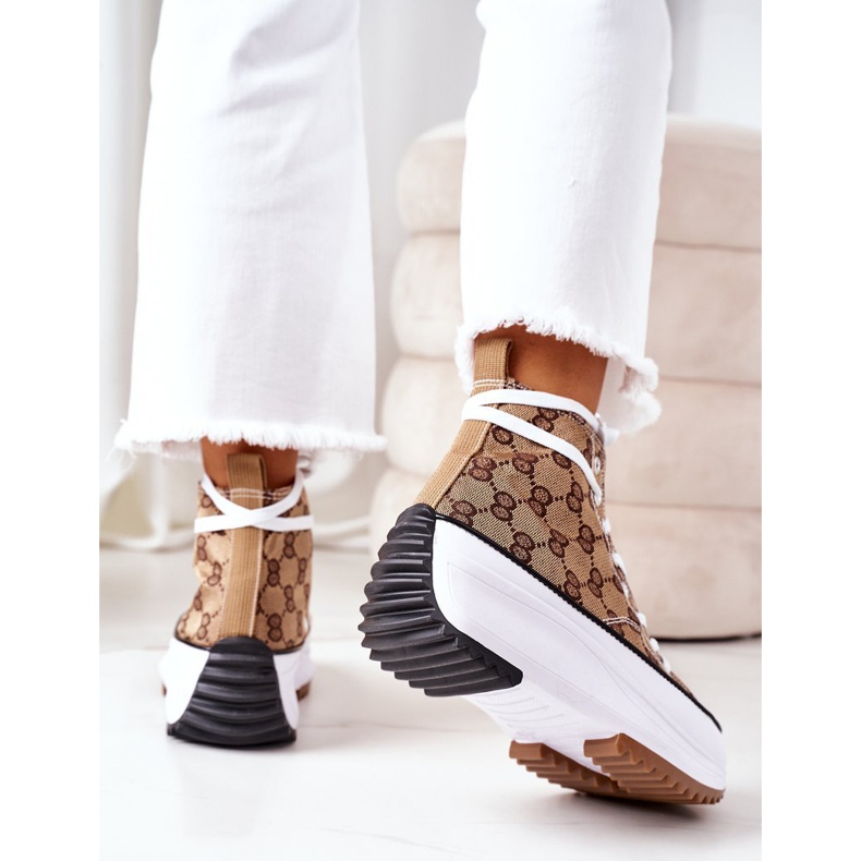 FJ1 Tênis registrados na plataforma Electric Love Brown branco marrom 2