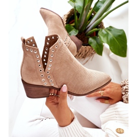 Botas Openwork Com Recortes Beige Western bege 1