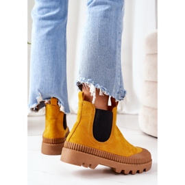 Mulanka Trabalhadores de camurça na plataforma amarela vêm comigo amarelo 2