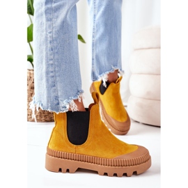 Mulanka Trabalhadores de camurça na plataforma amarela vêm comigo amarelo 1